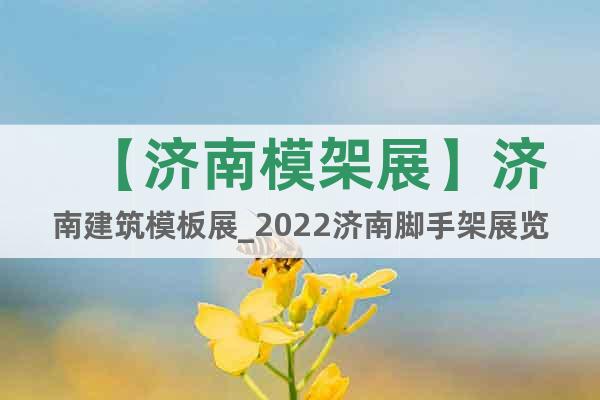 【濟(jì)南模架展】濟(jì)南建筑模板展_2022濟(jì)南腳手架展覽會
