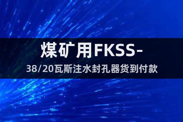 煤礦用FKSS-38/20瓦斯注水封孔器貨到付款