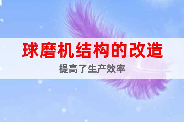 球磨機(jī)結(jié)構(gòu)的改造提高了生產(chǎn)效率
