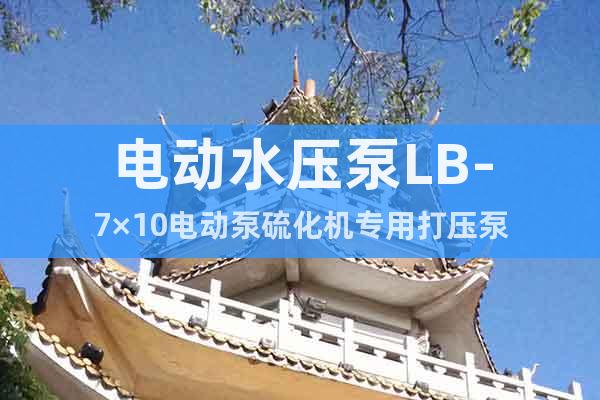 電動水壓泵LB-7×10電動泵硫化機專用打壓泵