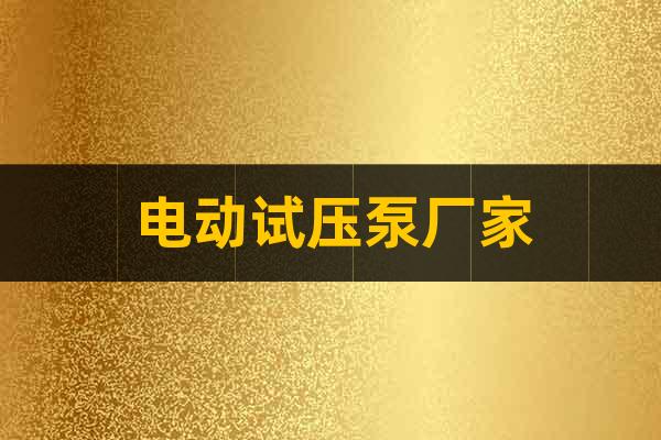 電動試壓泵廠家