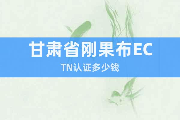 甘肅省剛果布ECTN認證多少錢