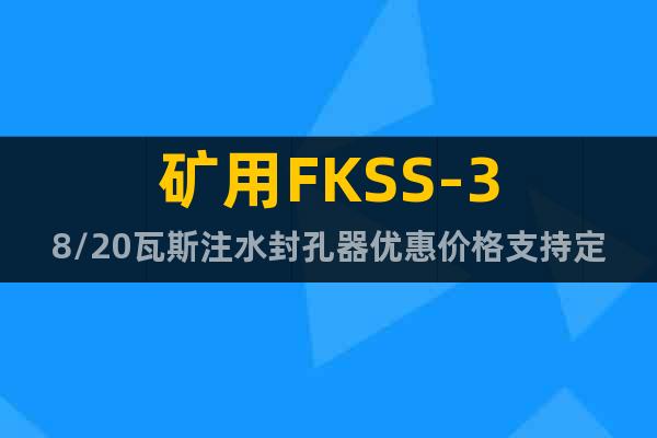 矿用FKSS-38/20瓦斯注水封孔器优惠价格支持定做