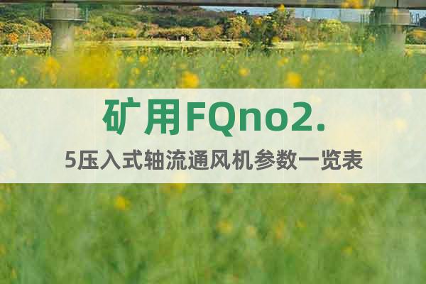 矿用FQno2.5压入式轴流通风机参数一览表