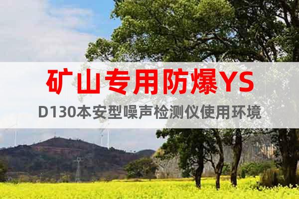 礦山專用防爆YSD130本安型噪聲檢測儀使用環(huán)境