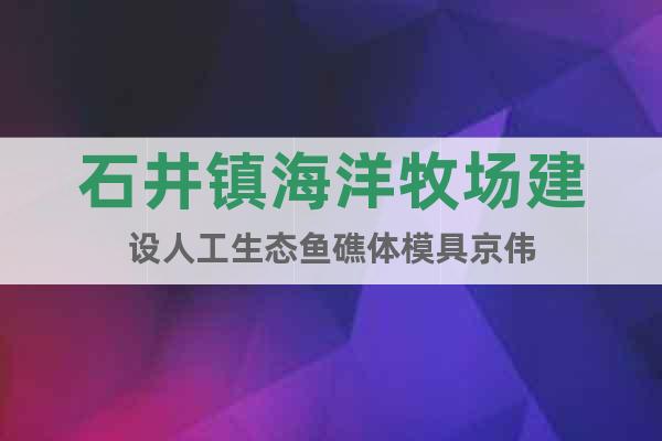 石井鎮(zhèn)海洋牧場建設人工生態(tài)魚礁體模具京偉