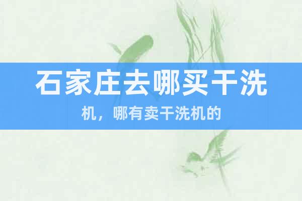 石家莊去哪買干洗機(jī)，哪有賣干洗機(jī)的