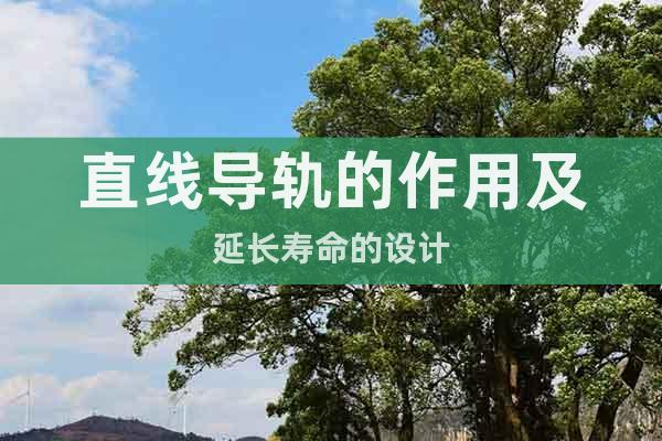 直線導(dǎo)軌的作用及延長(zhǎng)壽命的設(shè)計(jì)