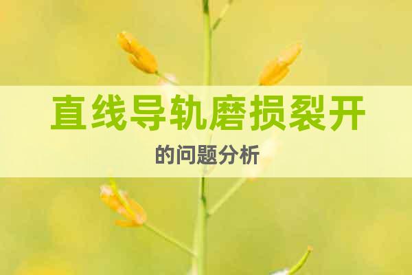 直線導(dǎo)軌磨損裂開的問題分析
