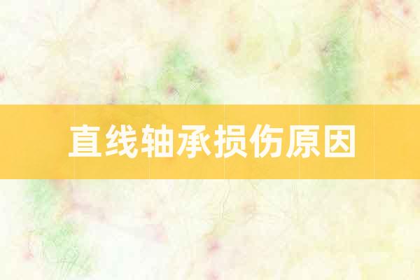 直線軸承損傷原因