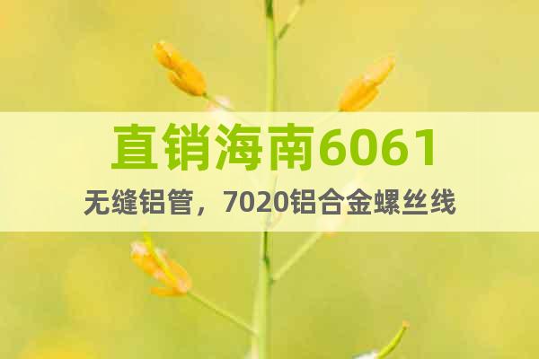 直銷海南6061無縫鋁管,7020鋁合金螺絲線