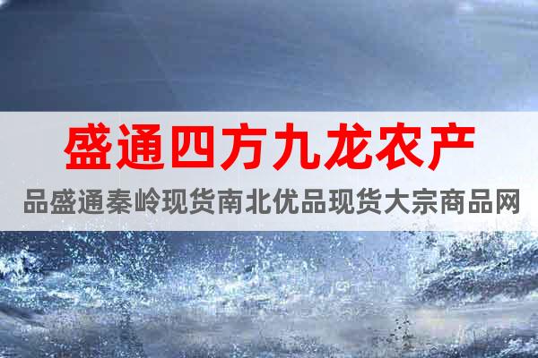 盛通四方九龍農(nóng)產(chǎn)品盛通秦嶺現(xiàn)貨南北優(yōu)品現(xiàn)貨大宗商品