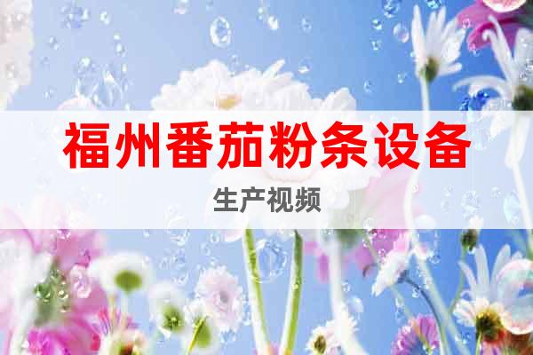 福州番茄粉條設備生產視頻