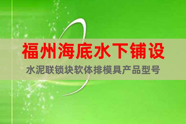 福州海底水下鋪設水泥聯(lián)鎖塊軟體排模具產(chǎn)品型號