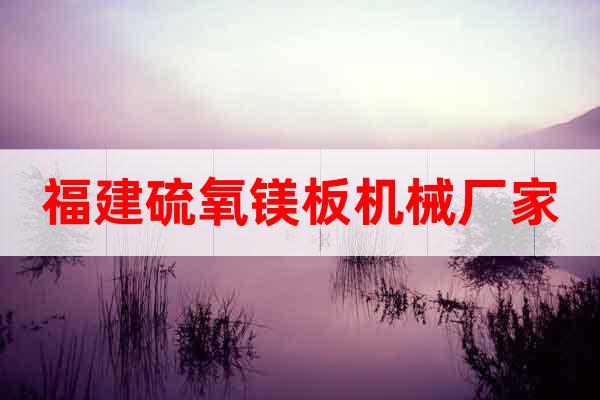 福建硫氧鎂板機(jī)械廠家