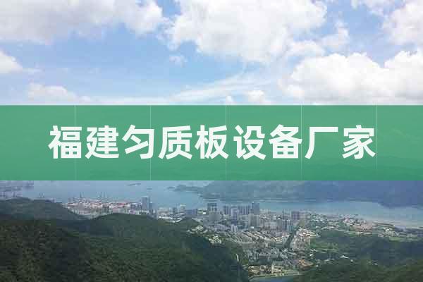 福建勻質板設備廠家
