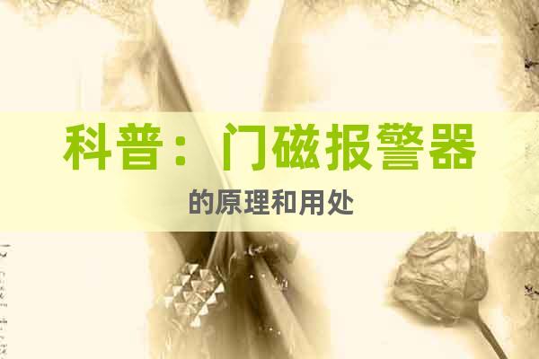 科普：門磁報警器的原理和用處