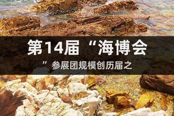 第14屆“海博會(huì)”參展團(tuán)規(guī)模創(chuàng)歷屆之