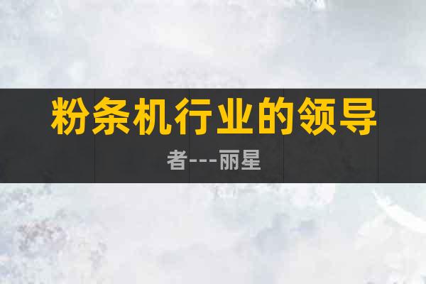 粉條機行業(yè)的領導者---麗星