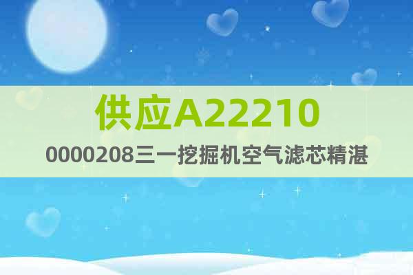 供應(yīng)A222100000208三一挖掘機(jī)空氣濾芯精湛工藝