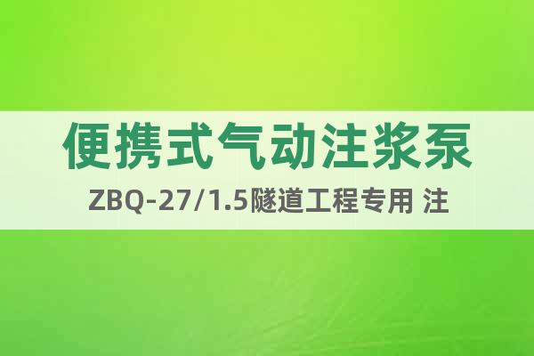 便攜式氣動(dòng)注漿泵ZBQ-27/1.5隧道工程專用 注漿泵廠家