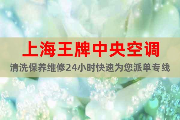 上海王牌中央空调清洗保养维修24小时快速为您派单专线