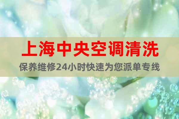 上海中央空調清洗保養(yǎng)維修24小時快速為您派單專線