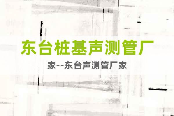 東臺樁基聲測管廠家--東臺聲測管廠家
