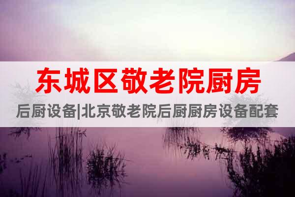 東城區(qū)敬老院廚房后廚設(shè)備|北京敬老院后廚廚房設(shè)備配套