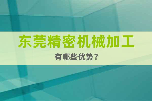 東莞精密機(jī)械加工有哪些優(yōu)勢(shì)？