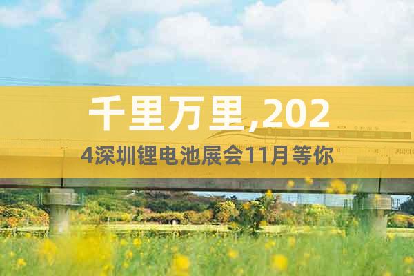 千里萬(wàn)里,2024深圳鋰電池展會(huì)11月等你
