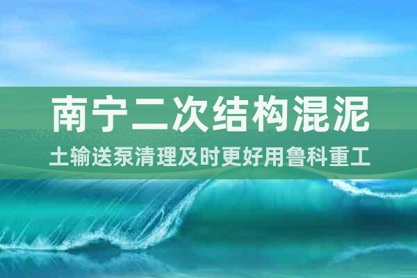 南寧二次結(jié)構(gòu)混泥土輸送泵清理及時(shí)更好用魯科重工