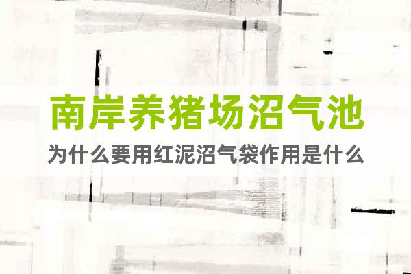 南岸養(yǎng)豬場(chǎng)沼氣池為什么要用紅泥沼氣袋作用是什么