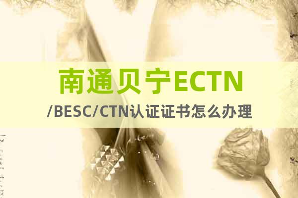南通贝宁ECTN/BESC/CTN认证证书怎么办理