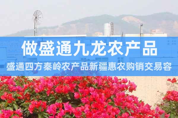 做盛通九龍農(nóng)產(chǎn)品盛通四方秦嶺農(nóng)產(chǎn)品新疆惠農(nóng)購(gòu)銷交易容易犯