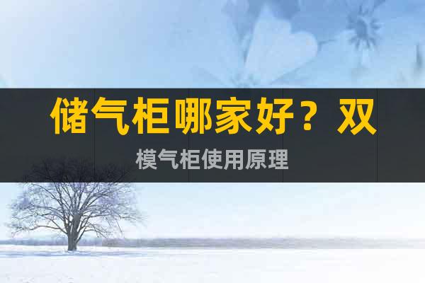 儲氣柜哪家好？雙模氣柜使用原理