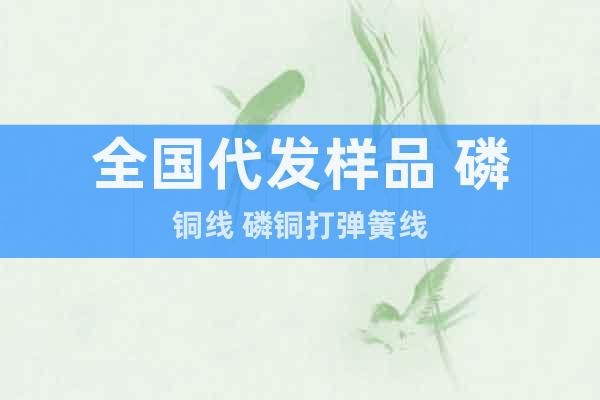 全國(guó)代發(fā)樣品 磷銅線 磷銅打彈簧線