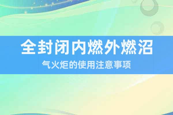 全封閉內(nèi)燃外燃沼氣火炬的使用注意事項(xiàng)