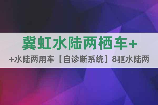 冀虹水陸兩棲車++水陸兩用車【自診斷系統】8驅水陸兩棲車