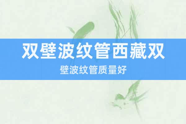 雙壁波紋管西藏雙壁波紋管質量好