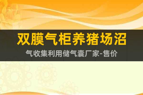 雙膜氣柜養(yǎng)豬場沼氣收集利用儲氣囊廠家-售價