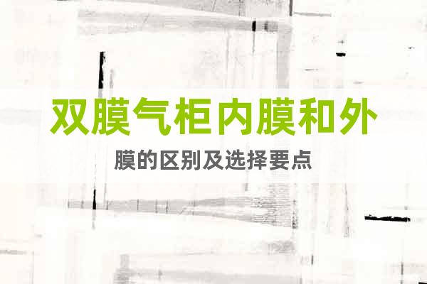 雙膜氣柜內(nèi)膜和外膜的區(qū)別及選擇要點