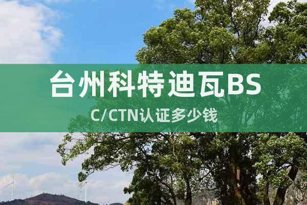 台州科特迪瓦BSC/CTN认证多少钱