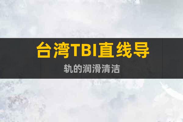 台湾TBI直线导轨的润滑清洁