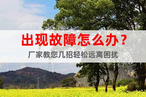 出現(xiàn)故障怎么辦？廠家教您幾招輕松遠(yuǎn)離困擾