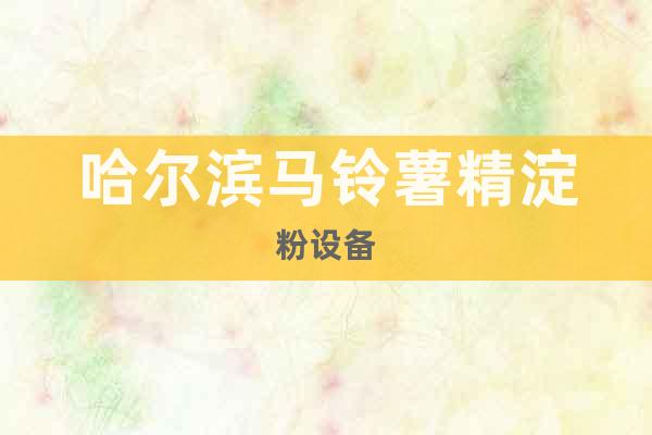 哈爾濱馬鈴薯精淀粉設(shè)備