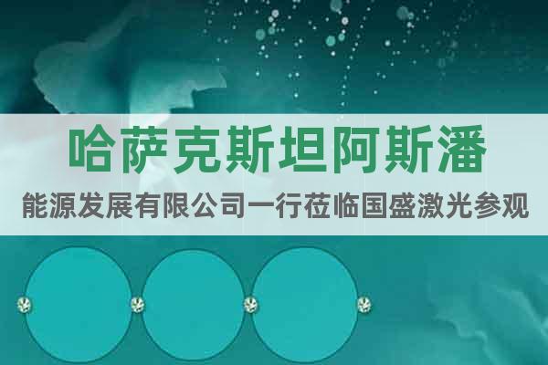 哈薩克斯坦阿斯潘能源發(fā)展有限公司一行蒞臨國盛激光參觀交流