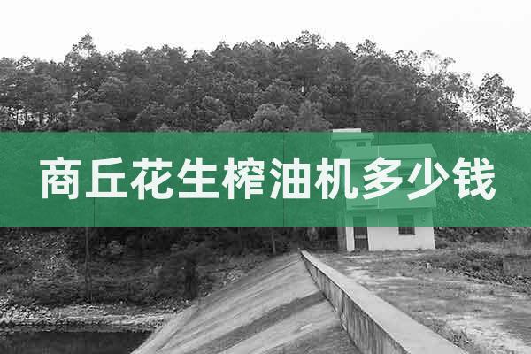 商丘花生榨油機多少錢