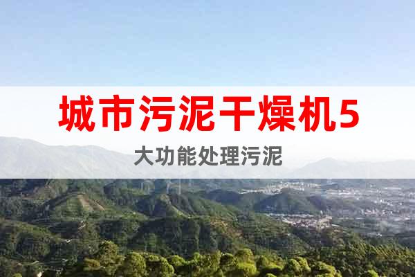 城市污泥干燥機5大功能處理污泥