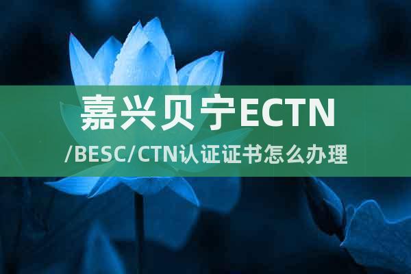 嘉兴贝宁ECTN/BESC/CTN认证证书怎么办理